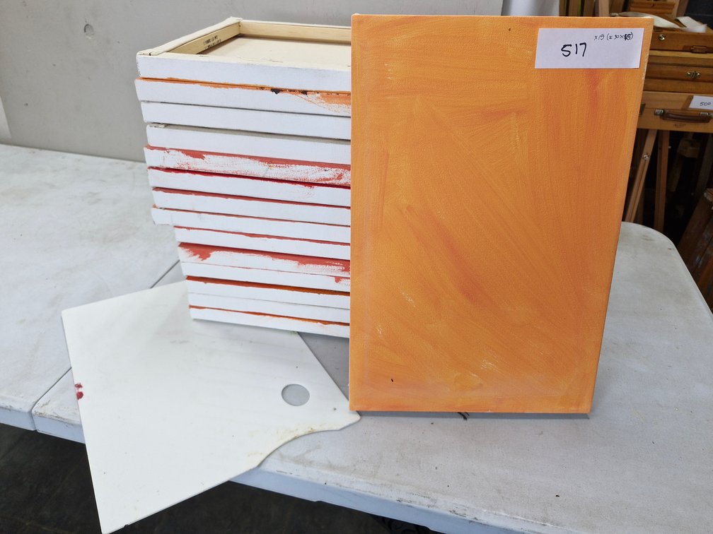 15 Assorted Artist Canvases / Panels – about 30 x 45 cm