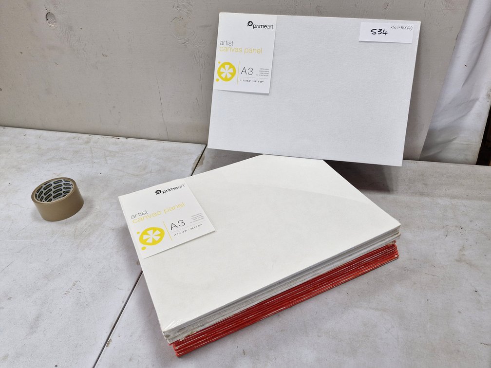 20 Assorted Artist Canvases / Panels – about 30 x 42 cm