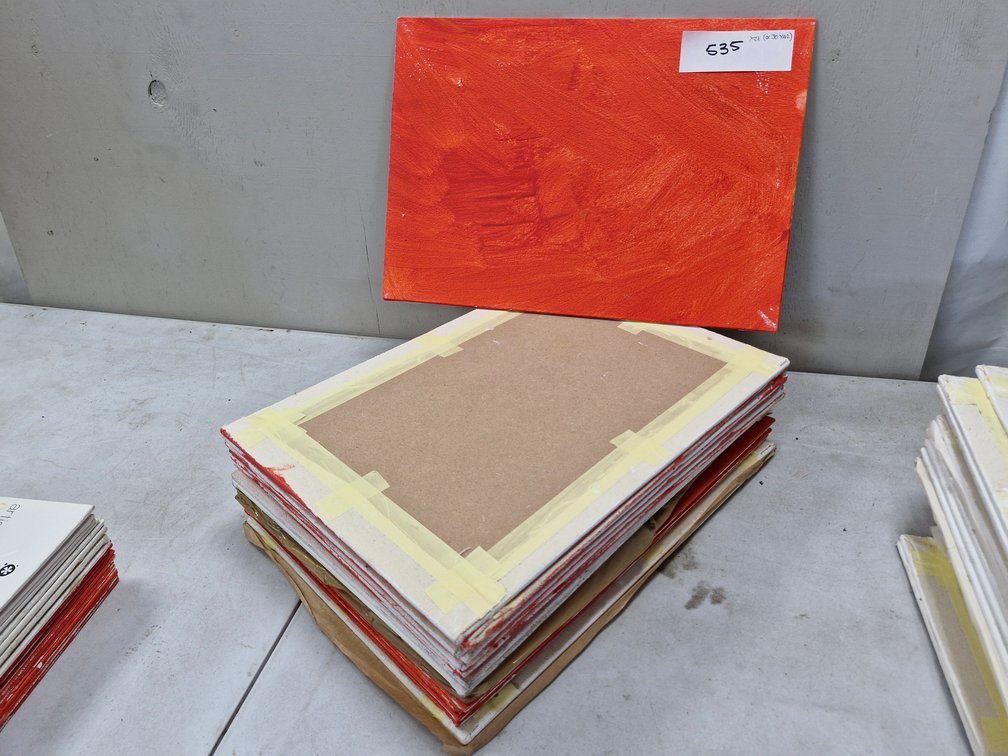 21 Assorted Artist Canvases / Panels – about 30 x 42 cm