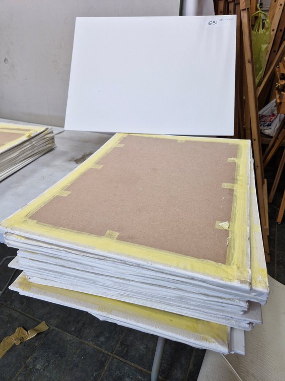 20 Assorted Artist Canvases / Panels – about 45 x 60 cm