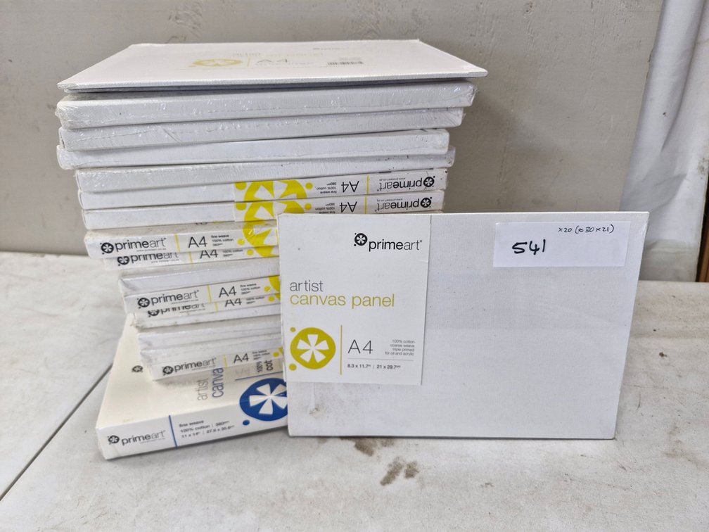 20 Assorted Artist Canvases / Panels – about 30 x 21 cm