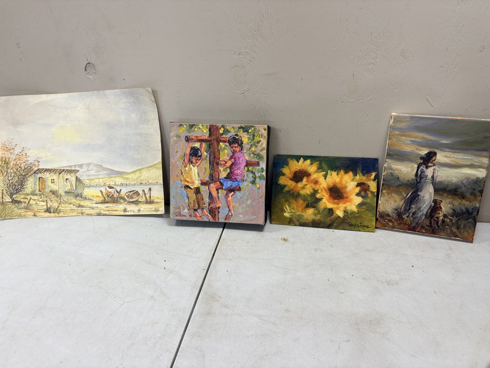 Group of Four Small Original Paintings