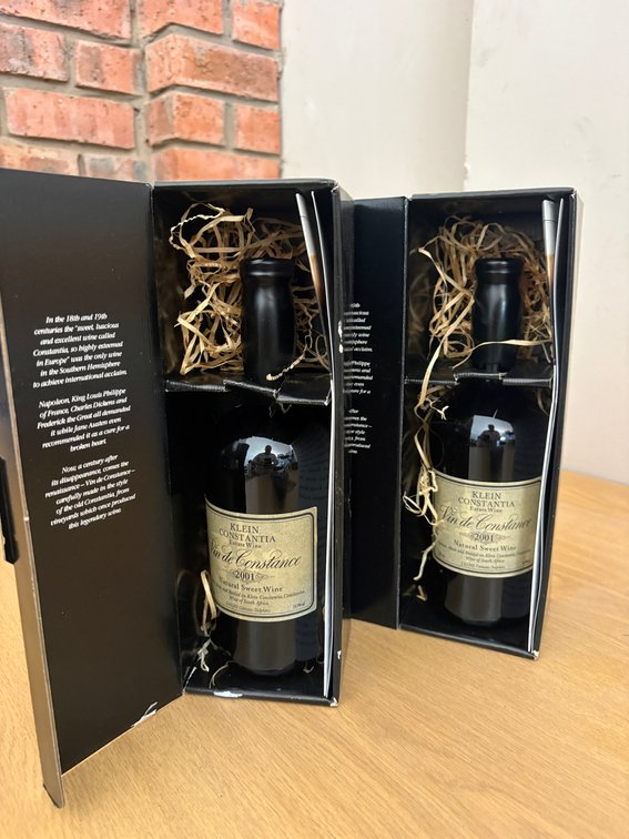 Klein Constantia Vin de Constance 2001 – 2 Boxed Bottles – HIGHLY COLLECTIBLE