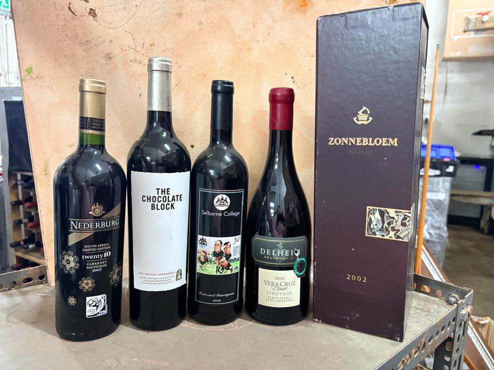 Premium and Collectable South African Red Wine Selection – 5 Bottles – PREMIUM LOT
