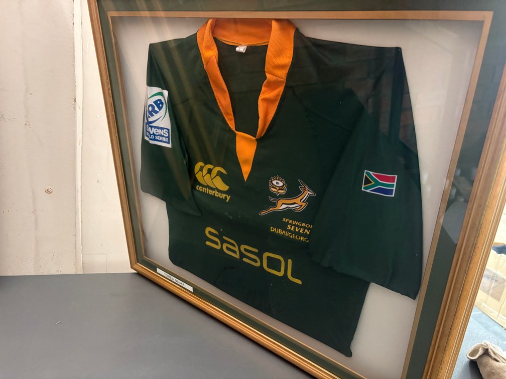 Framed Tobela Mdaka Signed Springbok Sevens Jersey – HIGHLY COLLECTIBLE