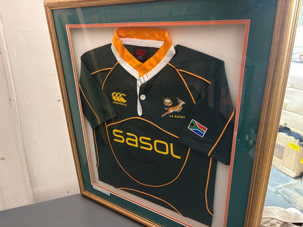 Framed Odwa Ndungane Signed Springbok Rugby Jersey – HIGHLY COLLECTIBLE