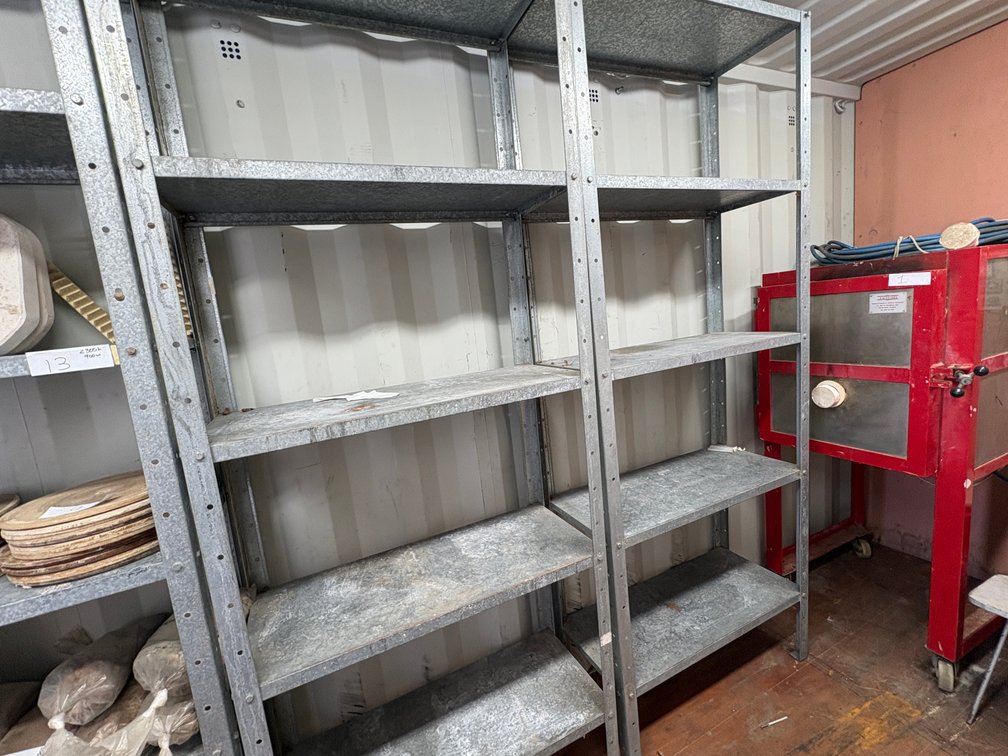 Three Galvanised Steel Shelving Units – Approx. 2300 x 900 mm – PREMIUM LOT