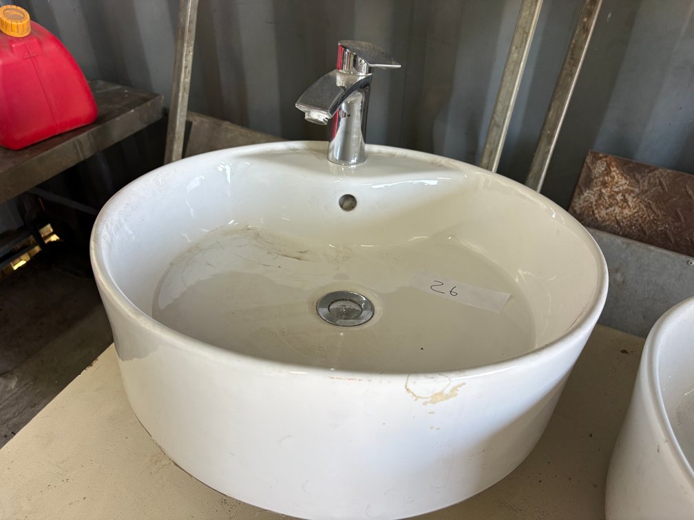 Round Countertop Basin with Solo Mixer Tap