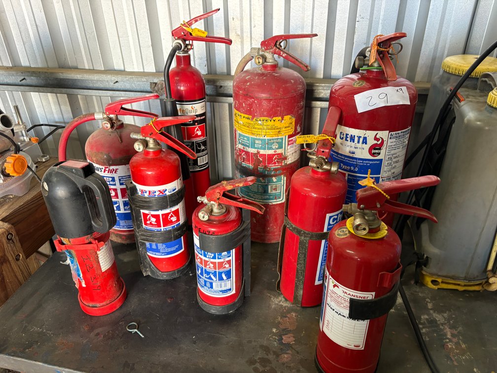 Nine Assorted Fire Extinguishers