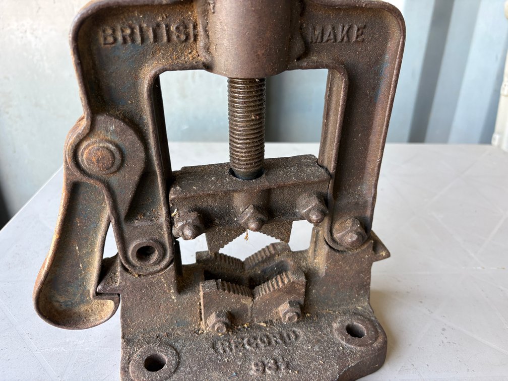 Vintage British-Made Bench Pipe Vice