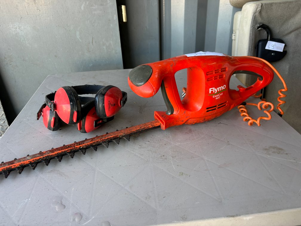 Flymo Easicut 420 Hedge Trimmer with Ear Defenders. Working.