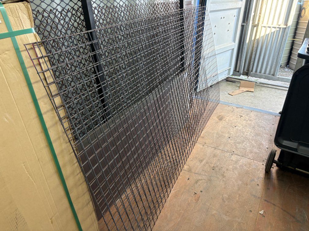 Two Large Welded-Mesh Security Panels – Approx. 120 x 236 cm