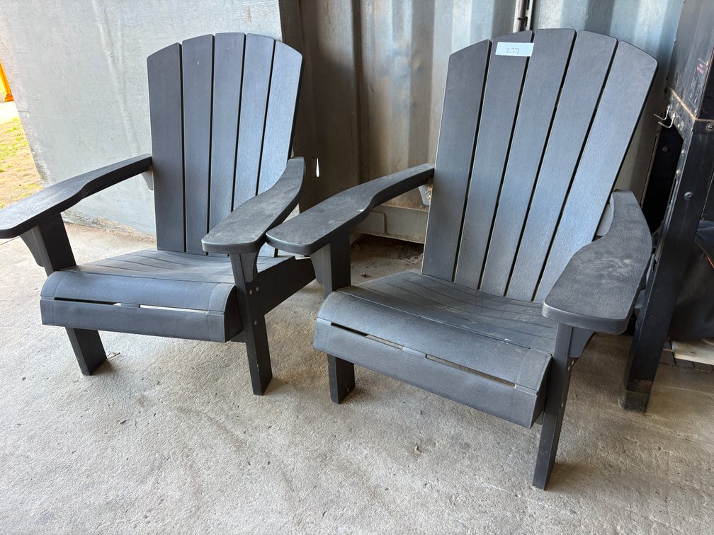 Pair of Keter Adirondack-Style Outdoor Chairs