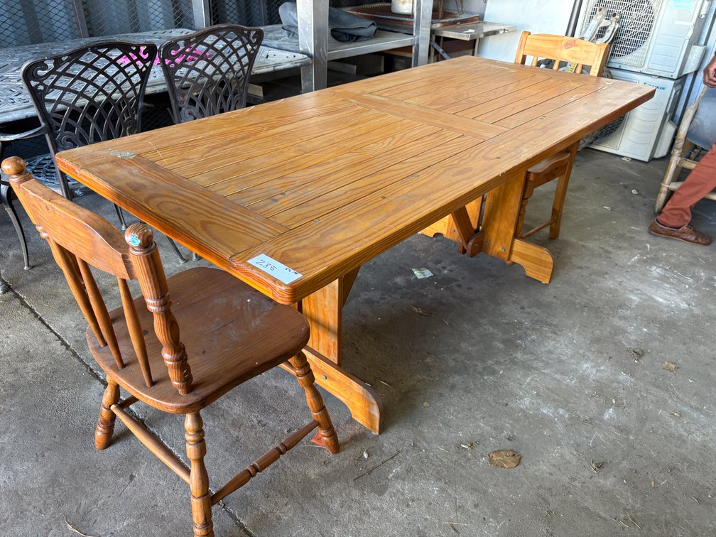 Solid Timber Dining Table with Four Chairs