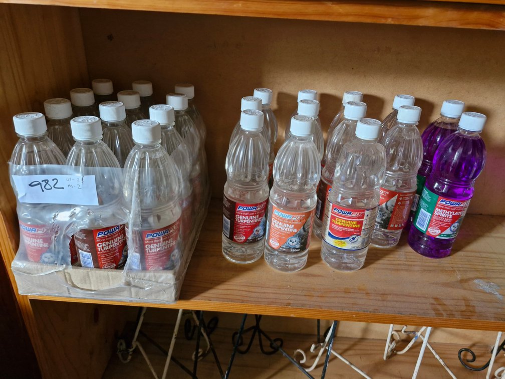 25 Bottles of Powerfix Turpentine and Methylated Spirits