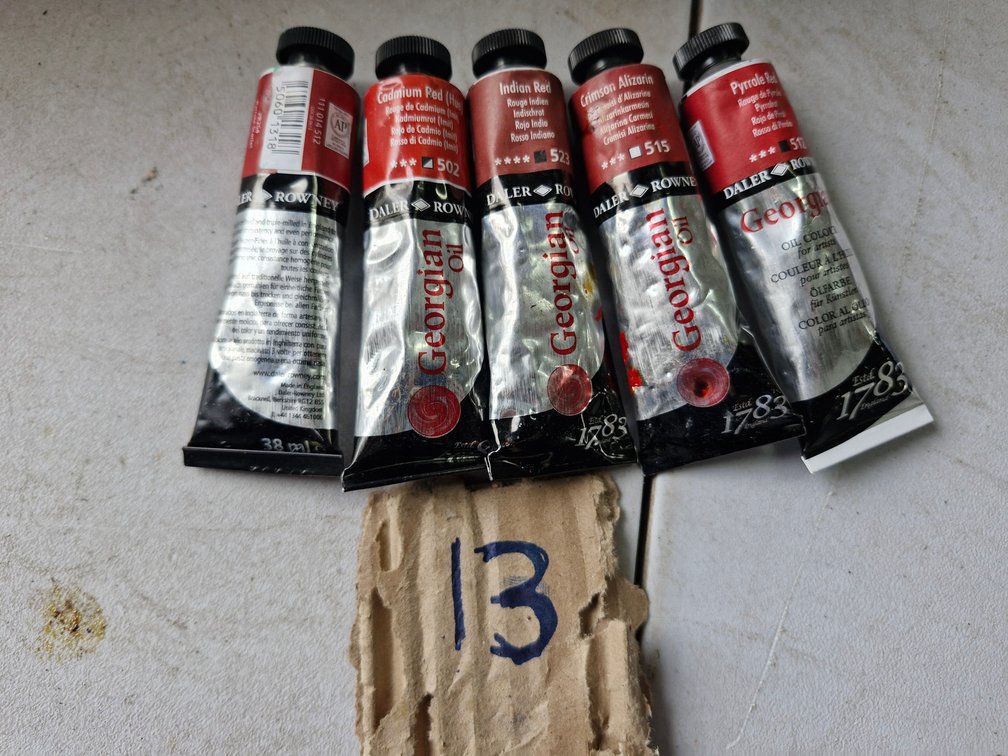 13 Daler-Rowney Georgian Red Oil Colours – 38 ml