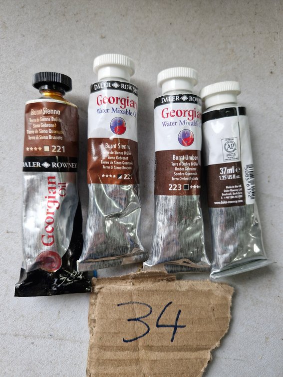 34 Daler-Rowney Georgian Brown and Earth Oil Colours – 37–38 ml