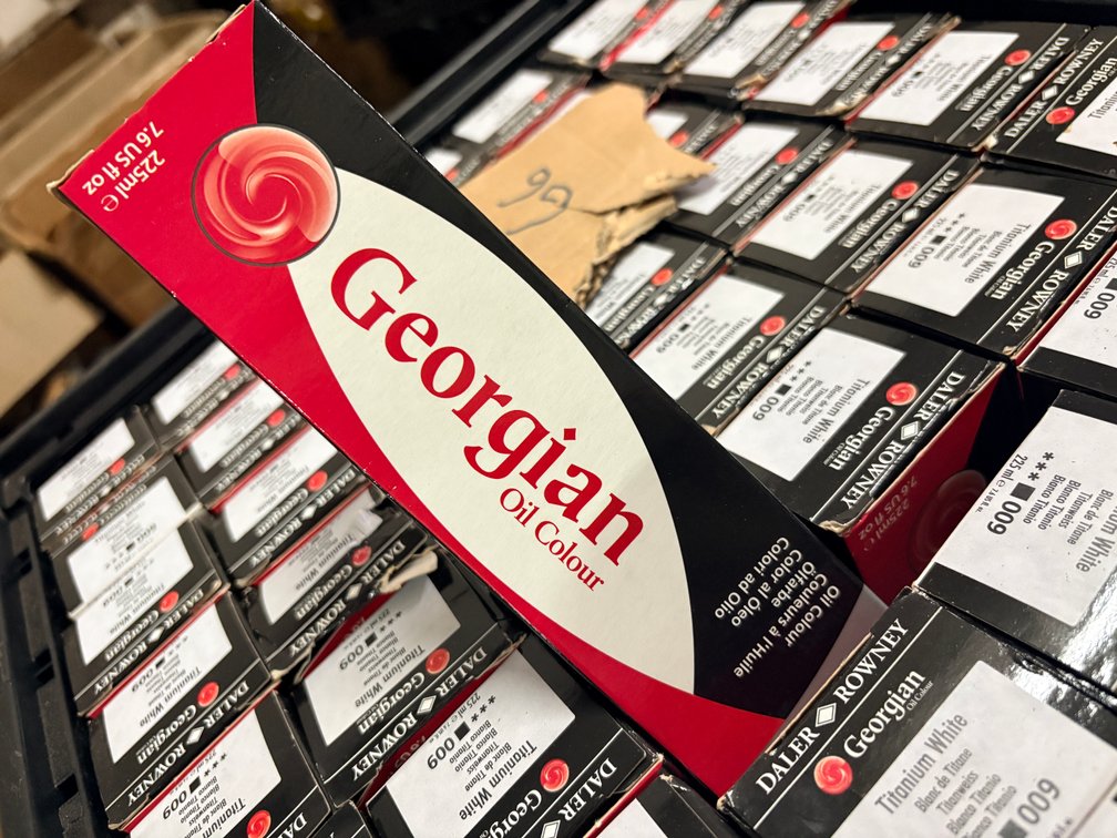 66 Boxed Daler-Rowney Georgian Titanium White Oil Colours – 225 ml
