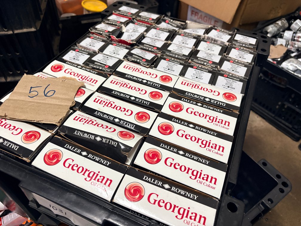 56 Boxed Daler-Rowney Georgian Titanium White Oil Colours – 225 ml