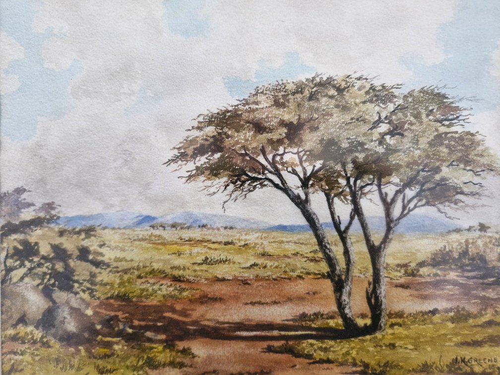 I K Greene - Tree   (White Frame)