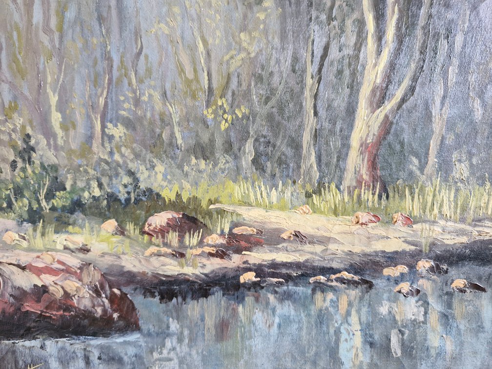 Reg A (Reginald) Grattan - Forest/Lake scene