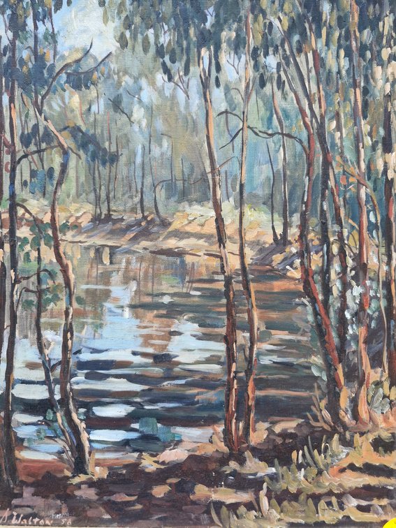Sheila Walton - Wooded river landscape