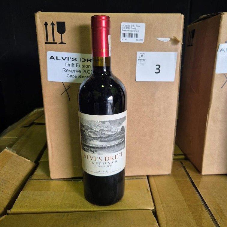 31 Boxes Of 6 x Alvis Drift 2022 Fusion Reserve cape Blend