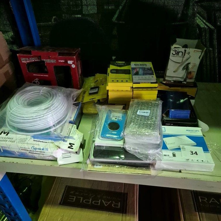 Lot Assorted Mixed Items (Router; Cable Cellphone Screen Covers)