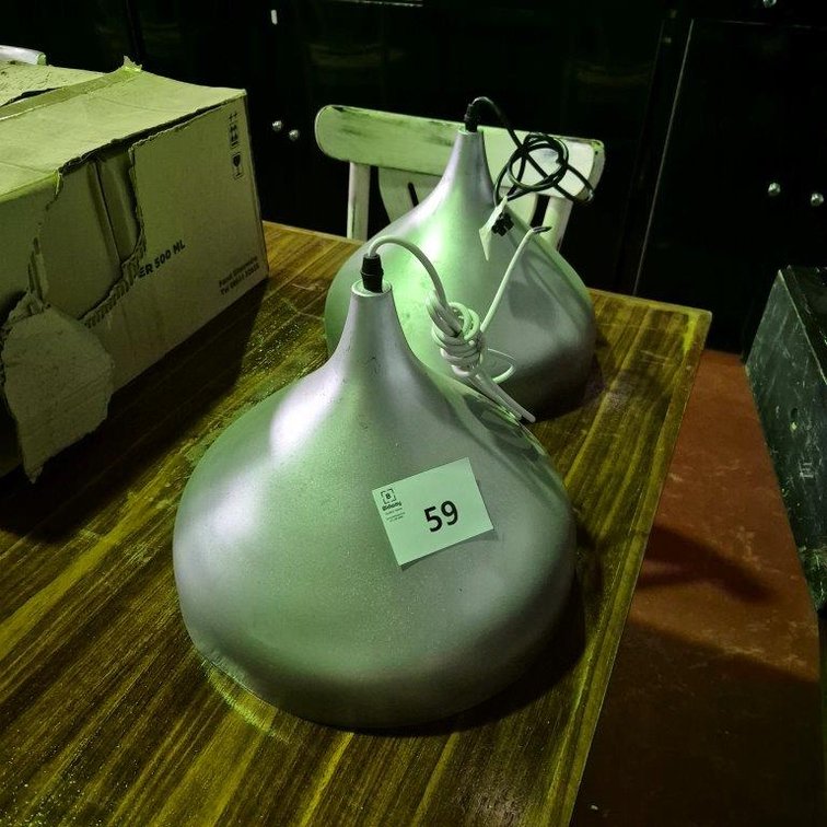 2 x Metal Pendant Lights