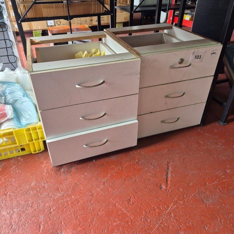 2 x 3 Drawer Pedestals - No Tops