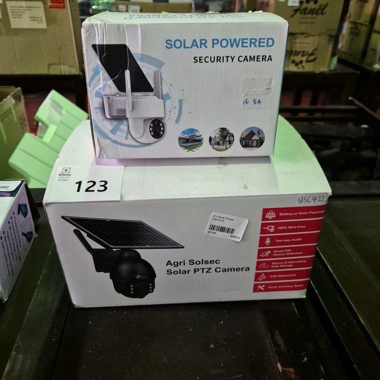 2 x Solar Power Cameras - Untested