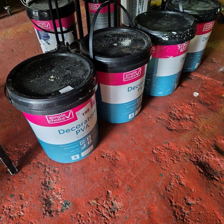 4 x 20L White PVA Paint - Unchecked