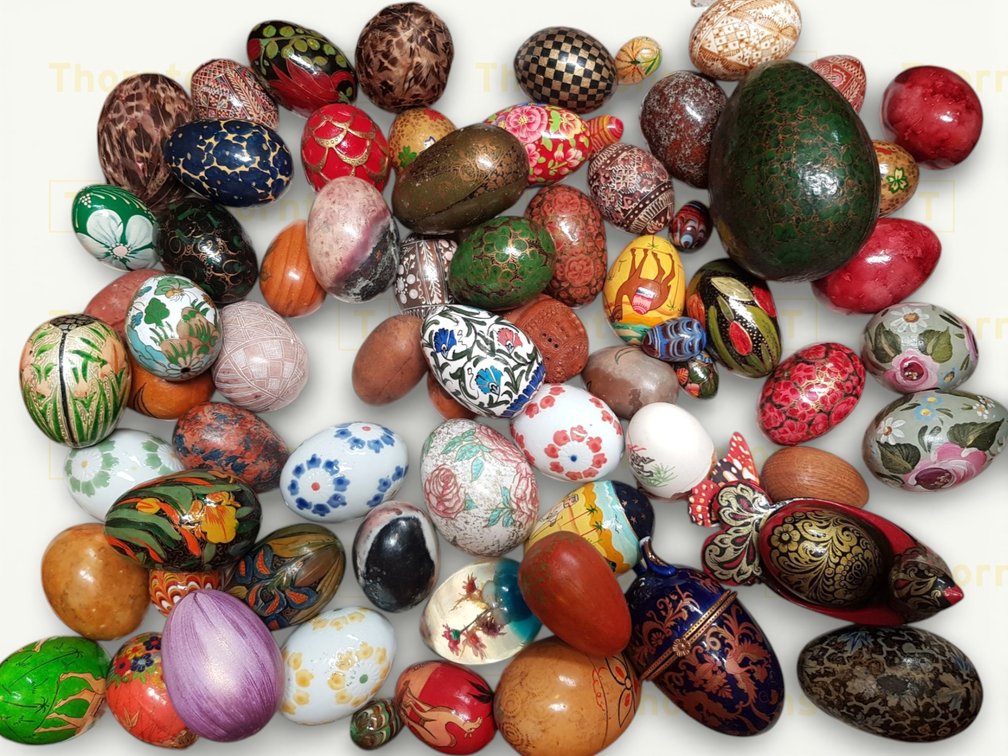 Handcrafted Decorative Eggs in Various Materials and Designs
