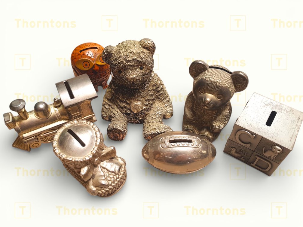 Metal Coin Banks and Figurines