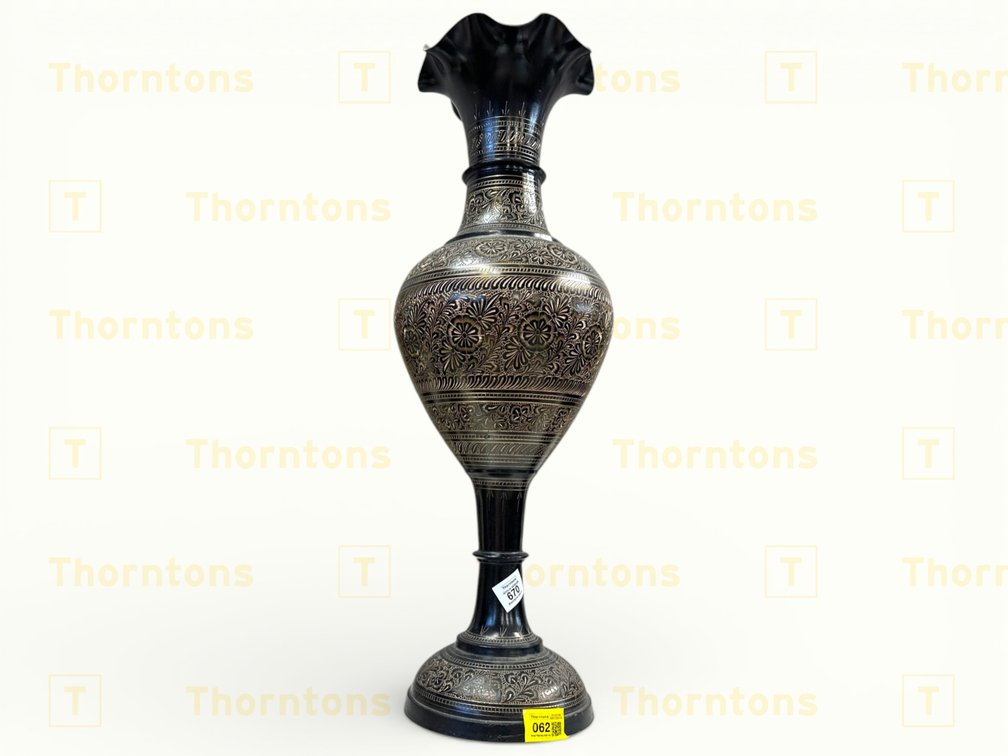 Tall Black Metal Vase