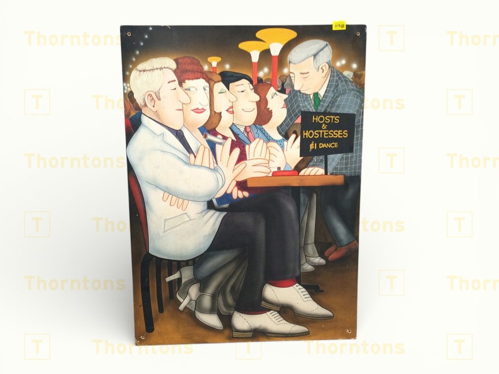 Painted Host and Hostesses Dance Hall Sign Artwork