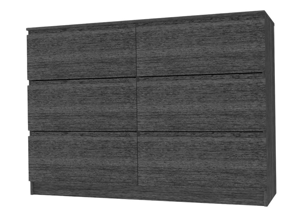 Black Lowboy 6 Drawer