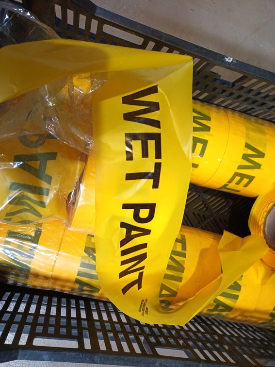 Yellow ‘Wet Paint’ Tape Rolls