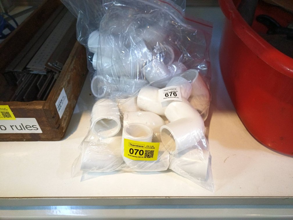 Bag of PVC Pipe Fittings