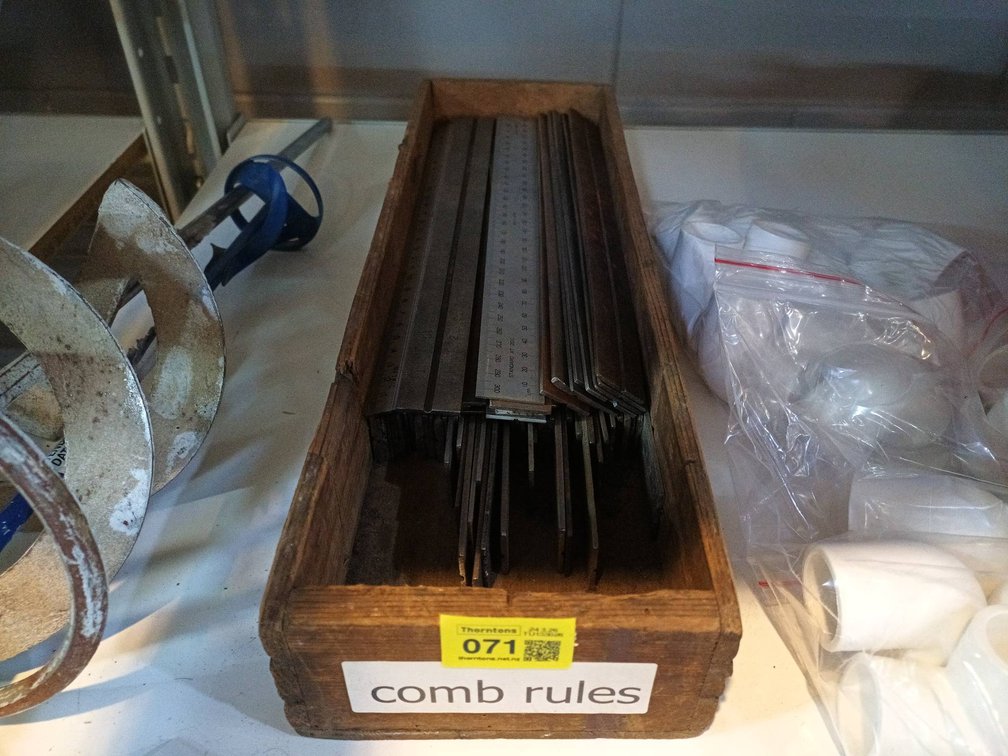 Wooden Box of Comb Rules