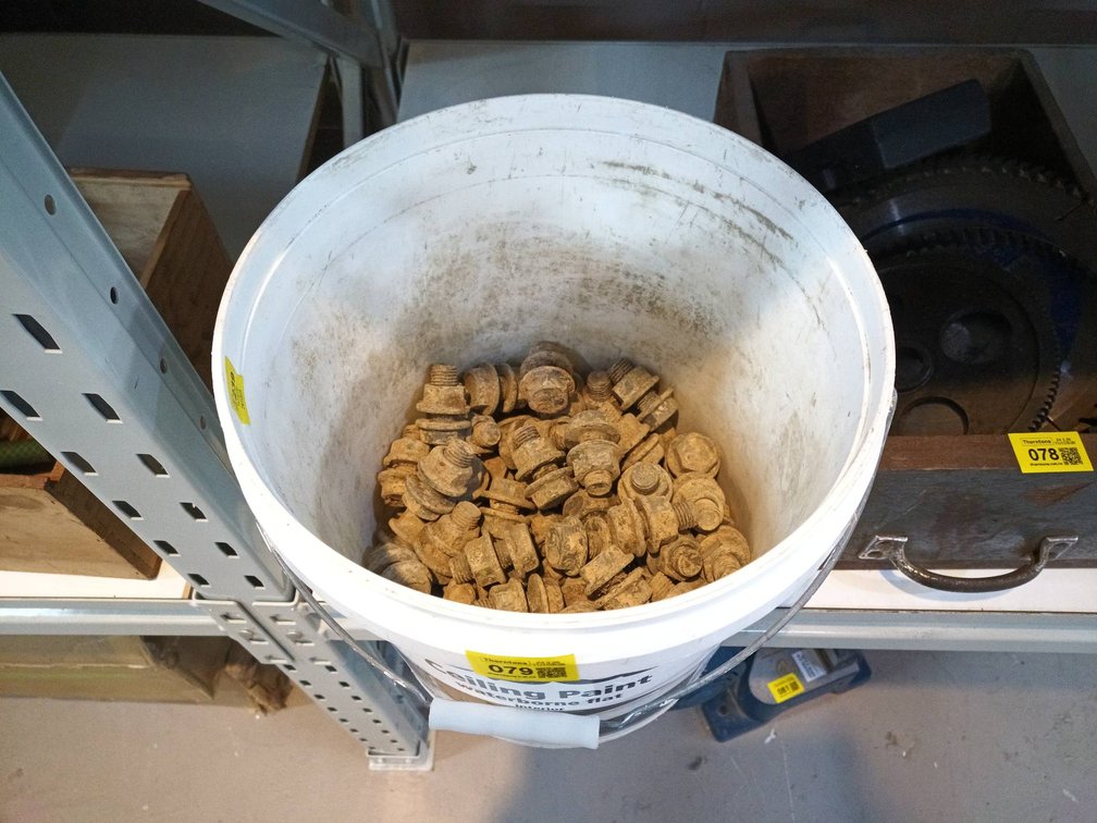 Bucket of Metal Bolts