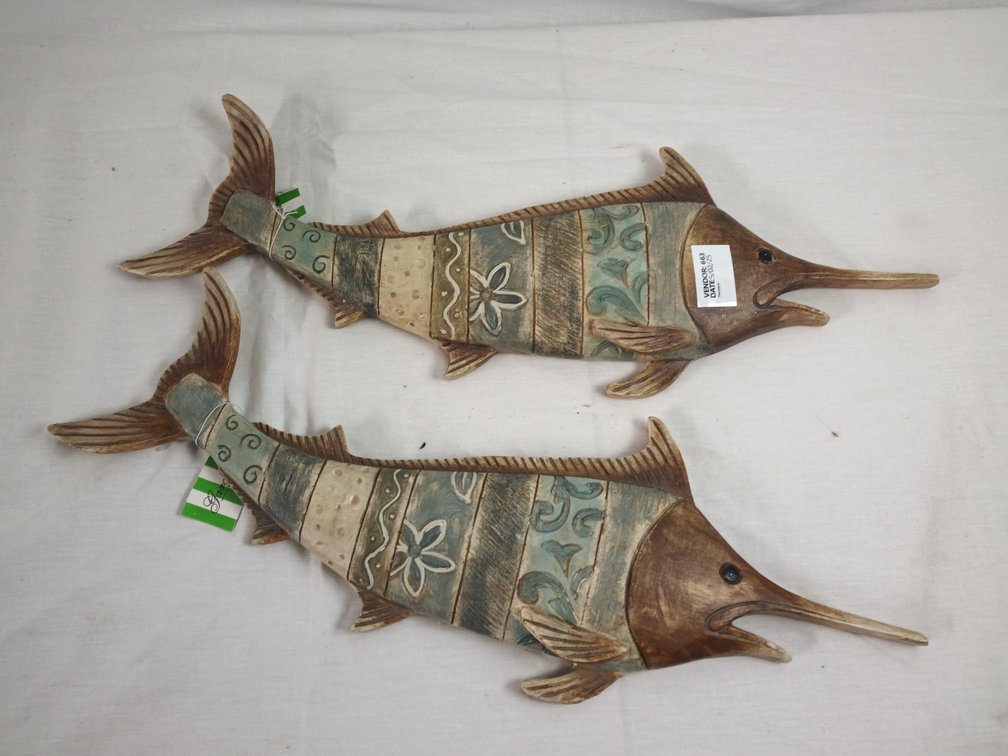 Decorative Swordfish Wall Hangings x 2