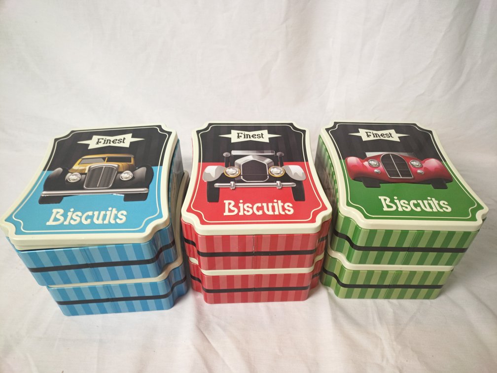 Decorative Biscuit Tins x 6