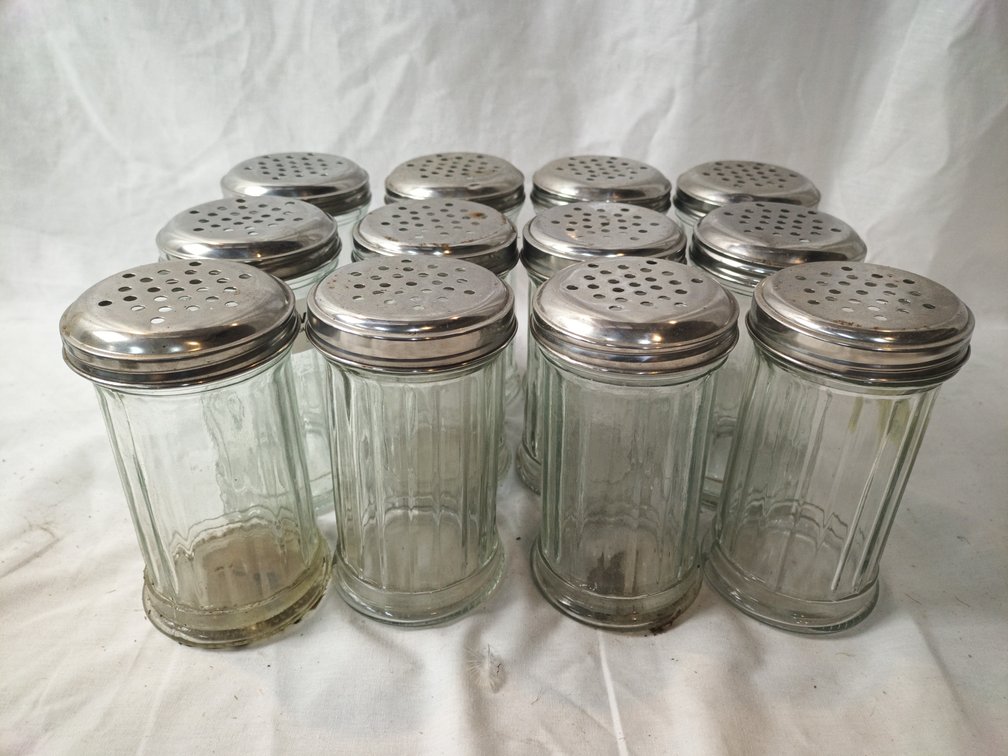 Fluted Glass Shakers x 12