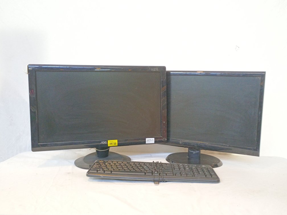 Monitors and Keyboard x 3