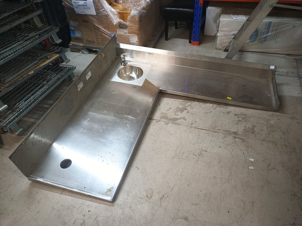 Stainless Steel L-Shaped Countertop