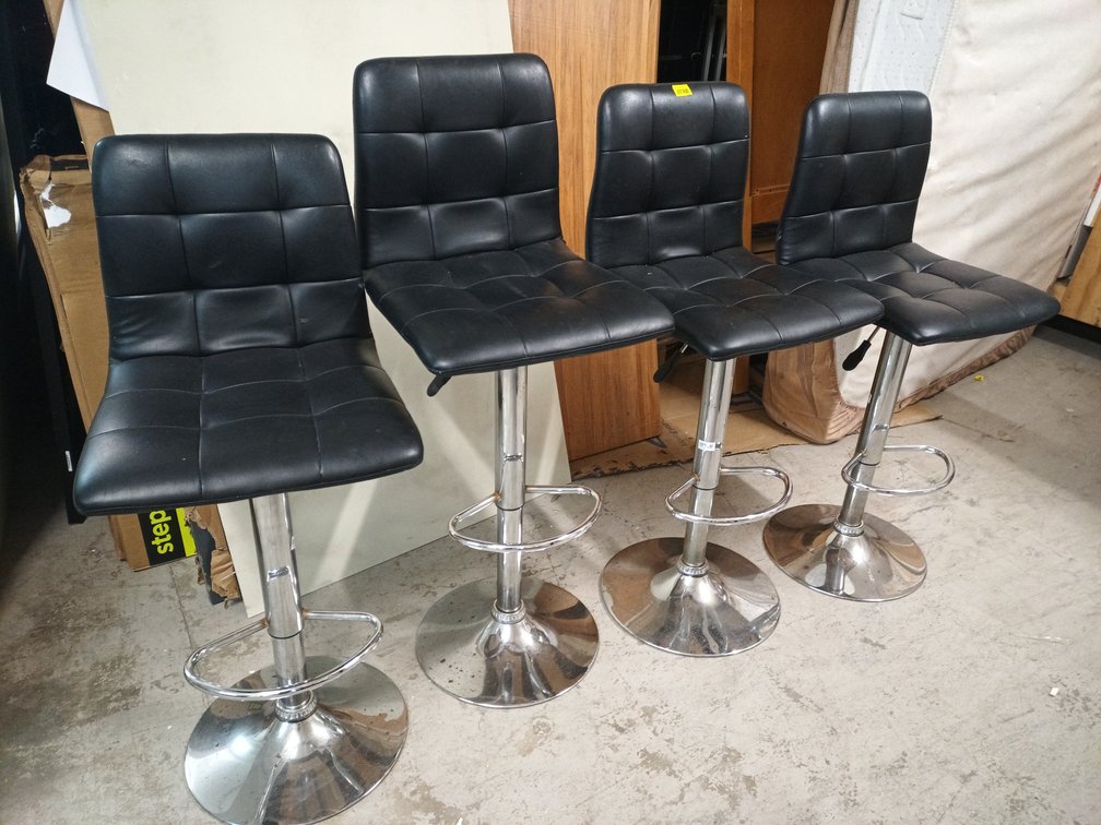 Black Swivel Bar Stools x 4