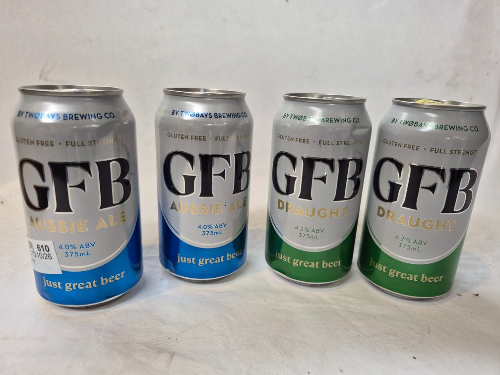 GFB Beer Cans x 4