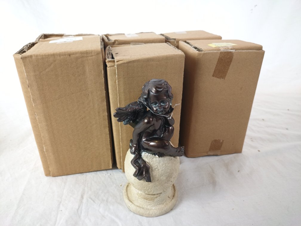Cherub Pedestal Figurines x 6