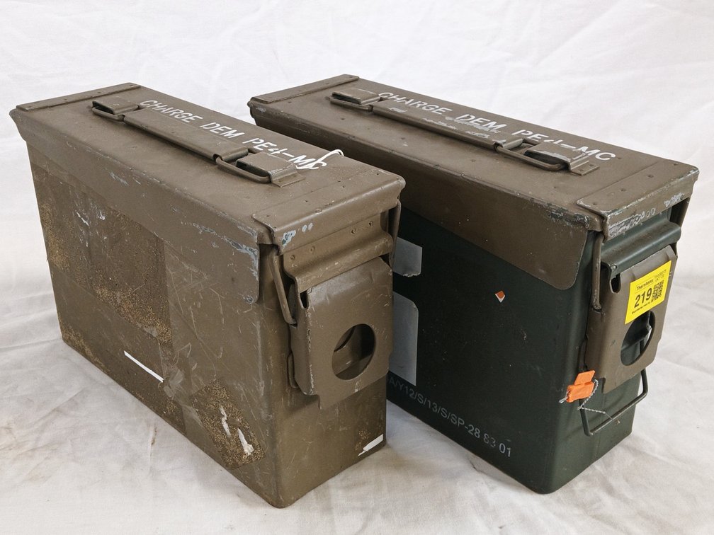 Military Metal Ammunition Cans x 2